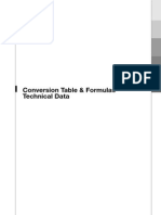 Conversion Table & Formulas Technical Data