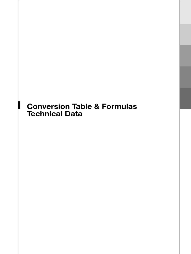 Conversion Table & Formulas Technical Data | PDF