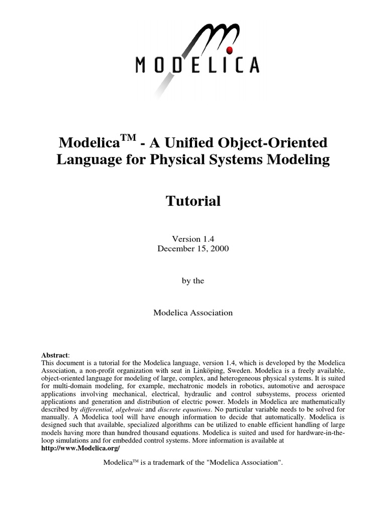 Modelica Tutorial | PDF