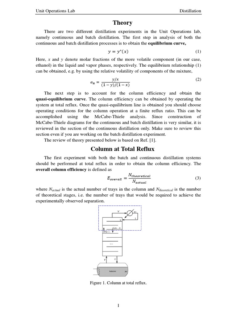 Distillation Theory | PDF | Distillation | Laboratory Techniques