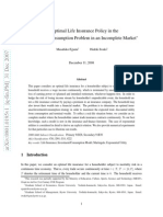 An Optimal Life Insurance Policy in the Investment-consumption Problem in an Incomplete Market