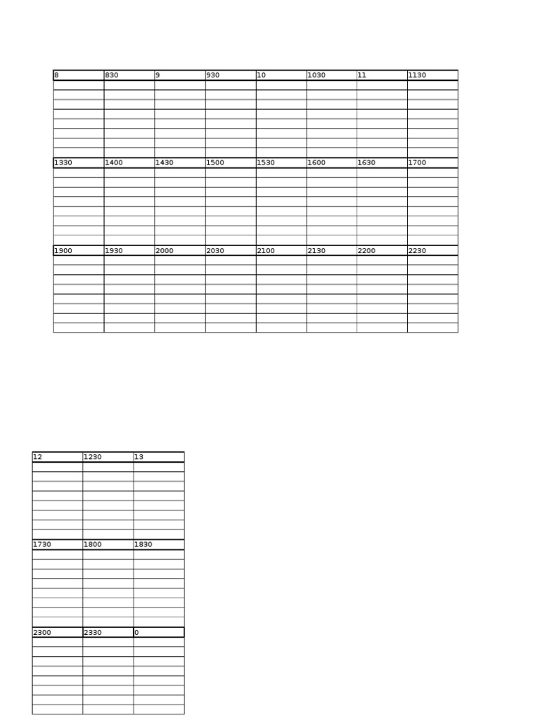 Utp timetable