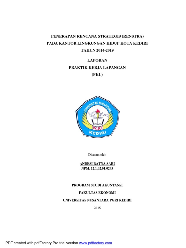 contoh laporan pkl di dinas lingkungan hidup kota kediri