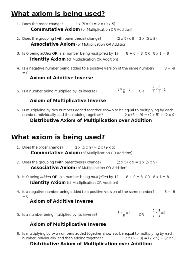 Understanding Mathematical Axioms | PDF | Language Arts & Discipline ...