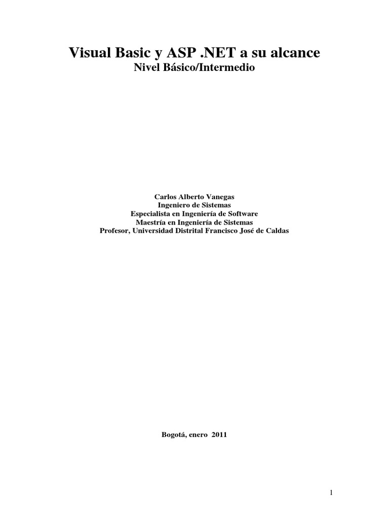 Libro Visual Basic y ASP .NET A Su Alcance 2E | PDF