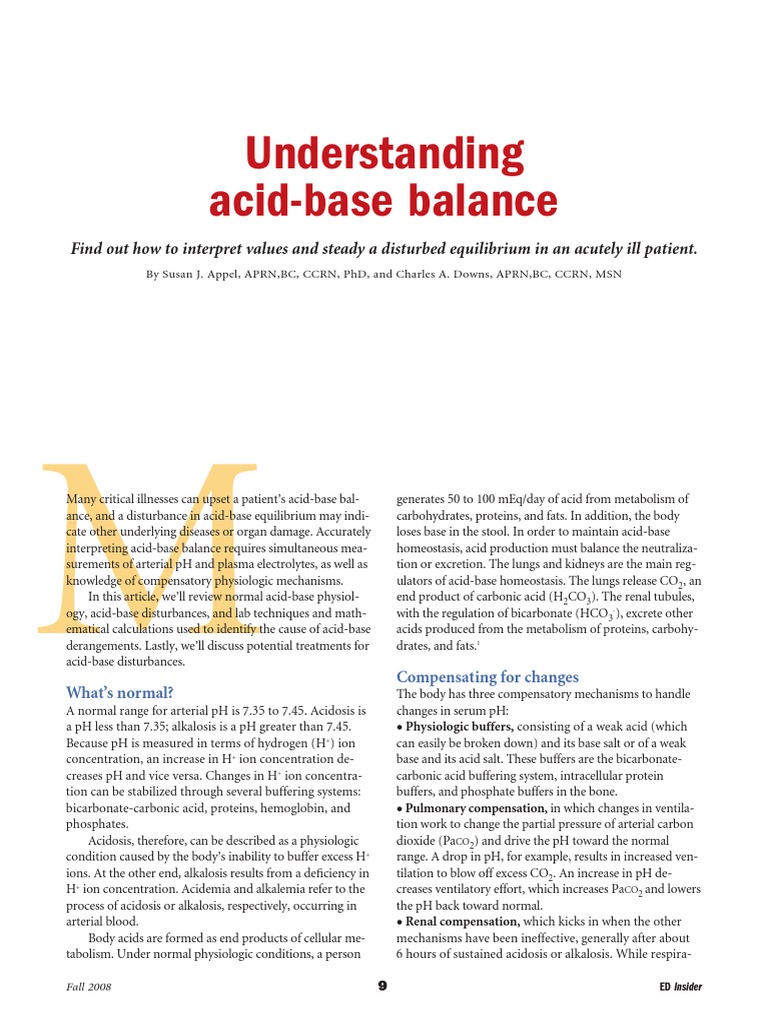 Understanding Acid Base Balance.3  Intensive Care Medicine  Diseases 