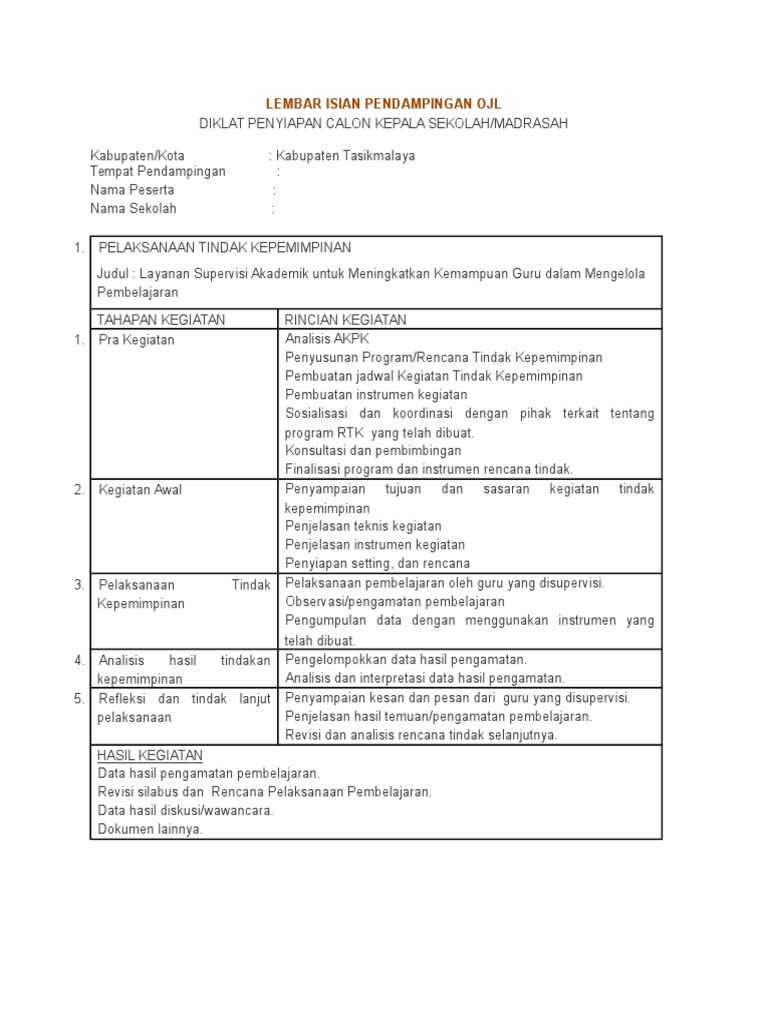 Contoh Laporan Ojl Kompetensi Sosial