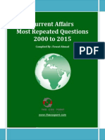 Most Repeated Question Current Affairs - 2000 to 2015
