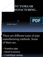 Types of Pipe Manufacturing Process