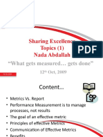 Sharing Excellence Topics (1) Nada Abdallah: "What Gets Measured Gets Done"