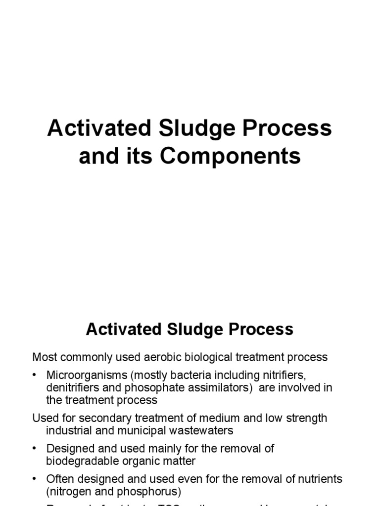 Activated Sludge Process And Its Design Operation And Control Sewage Treatment Environmental Science
