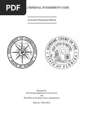 2014 Criminal Punishment Code Scoresheet Preparation Manual