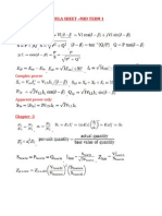 Formula Sheet - Mid Term 1: Chapter - 2