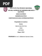 Resumen de Las Propiedades de Las Matrices