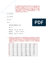 Calcule El Error Estándar de Medición SERR de Un Aprueba Que Tiene Una Desviación Estándar de 10 y Un Coeficiente de Confiablidad de Formas Paralelas de 84