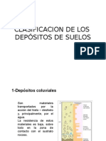 Clasificación y tipos de depósitos de suelos