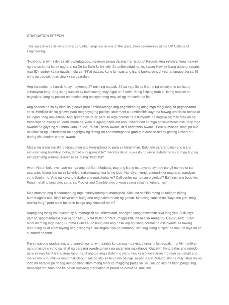 Valedictorian speech picture