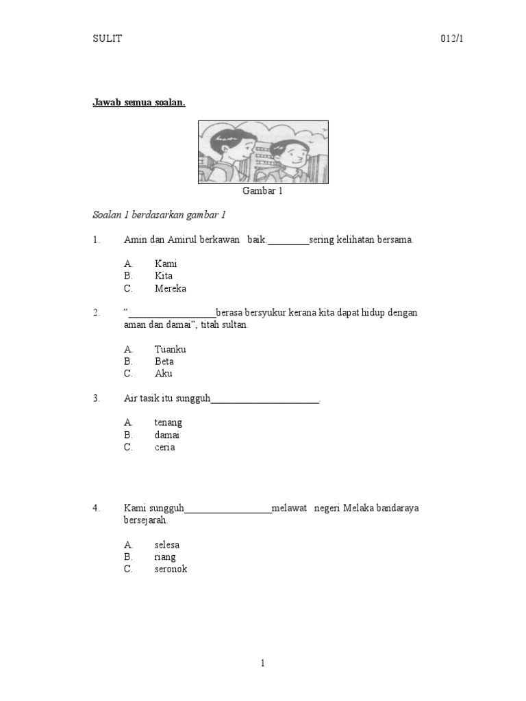 Soalan Bm Darjah 2 - Wise Wina