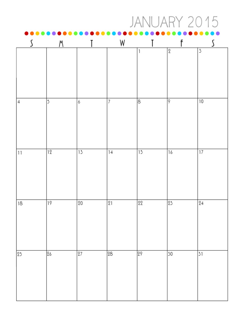 2015 Monthly Calendar Overview | PDF