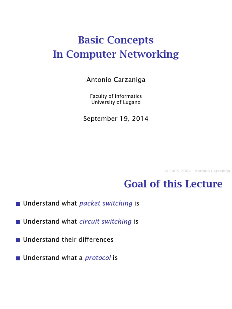 Basic Concepts Computer Networking | PDF | Internet Protocols ...