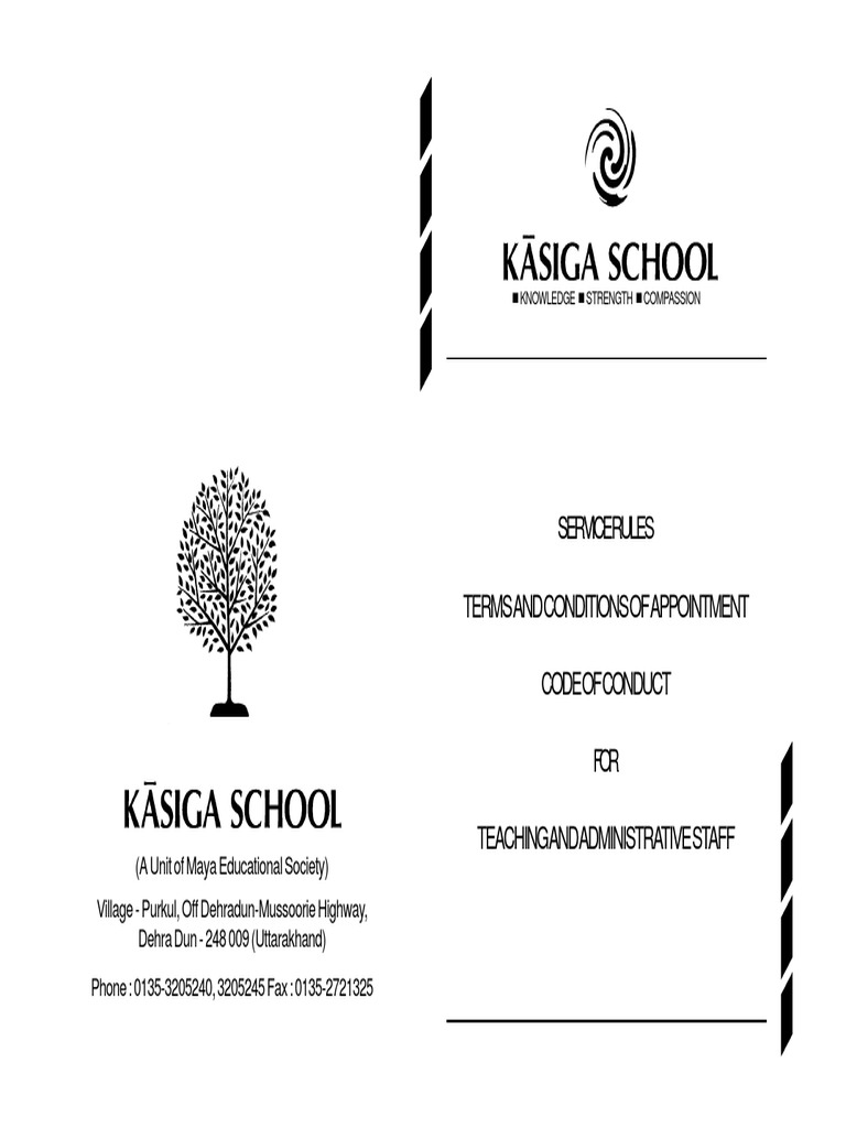 Service Rules Terms and Conditions of Appointment Code of Conduct FOR