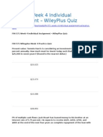 FIN 571 Week 4 Individual Assignment - WileyPlus Quiz