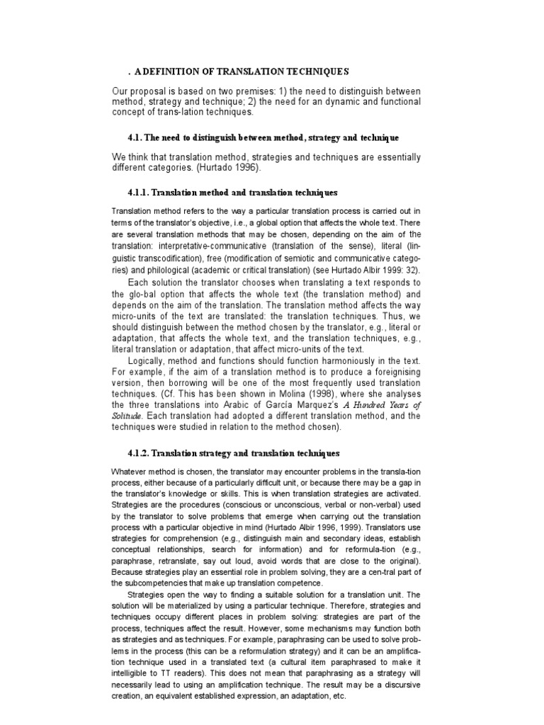 Defining Translation Techniques | PDF | Translations | Human Communication