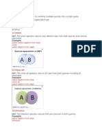 The Set Operators Are 4 Types Which Are: 1) Union 2) Union All 3) Intersect 4) Minus