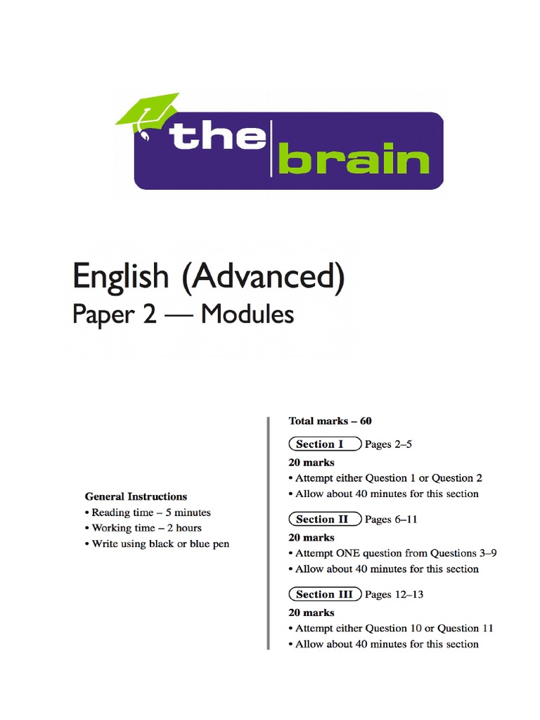 Brain HSC ENGLISH Advanced Modules Paper July 2014 | PDF | William ...