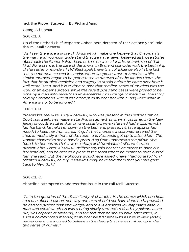 George Chapman: Jack the Ripper Suspect | PDF | Jack The Ripper ...