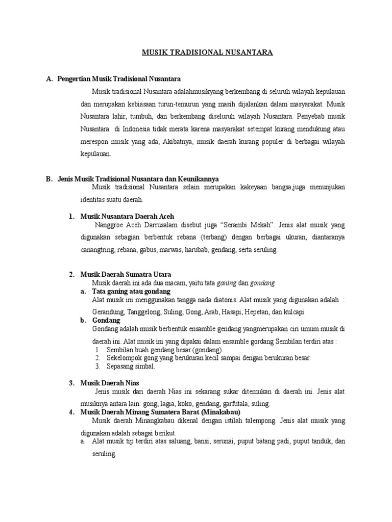 Musik Tradisional Nusantara