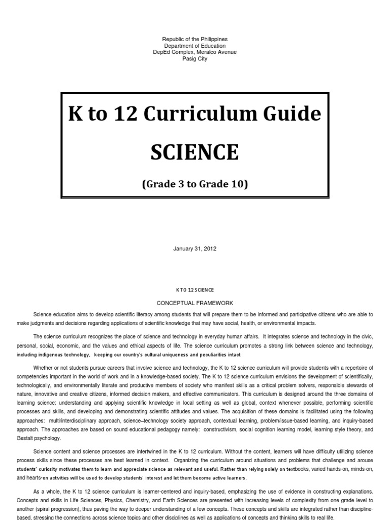 SCIENCE K 12 Curriculum Guides | Plants | Learning
