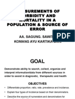 Measurements of Morbidity and Mortality in A Population & Source of Error