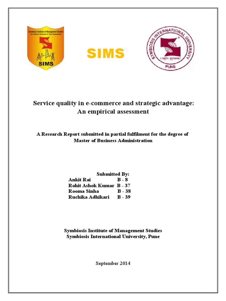 E-commerce Service Quality Assessment | PDF | E Commerce | Retail