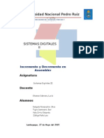 Incremento y Decremento Enassembler