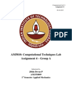 AM5810: Computational Techniques Lab Assignment 4 - Group A: Jithin Devan P AM15M009 1 Semester Applied Mechanics