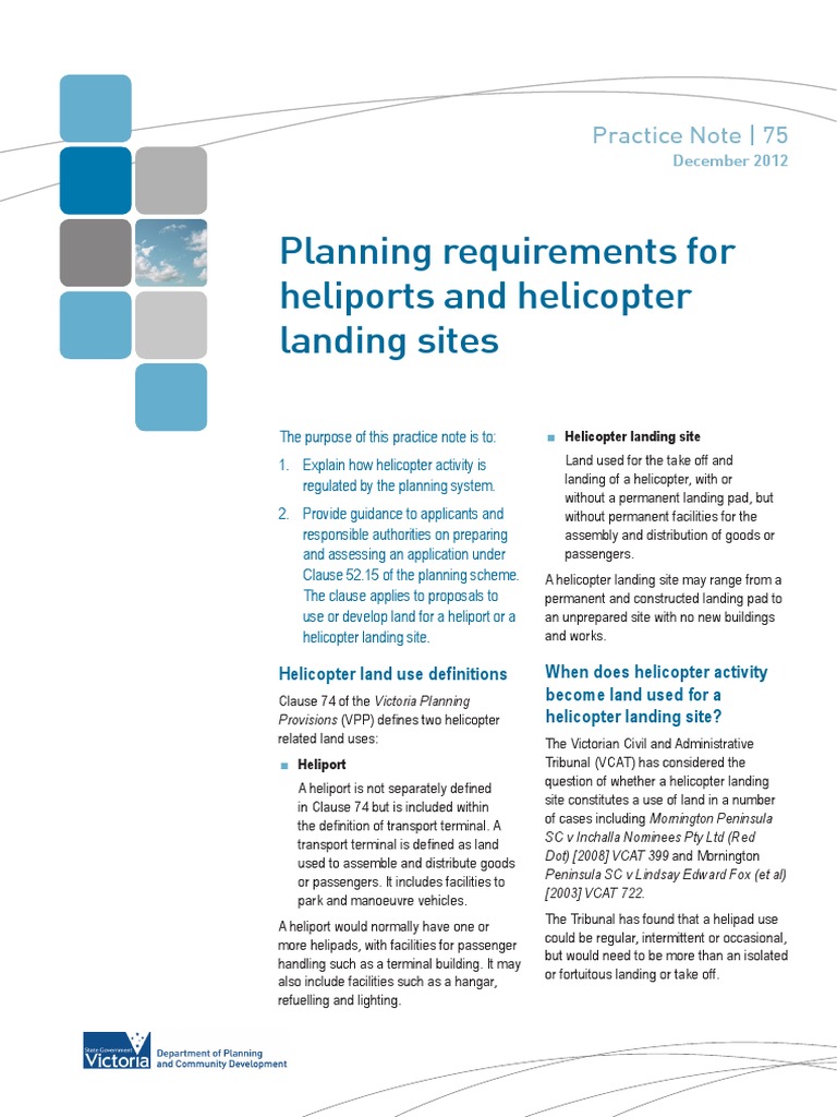 Planning Requirements For Heliports and Helicopter Landing Sites PDF
