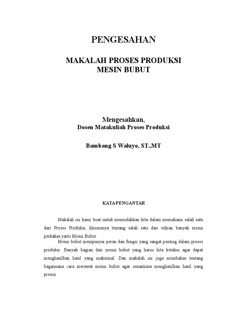Makalah Mesin Bubut PDF