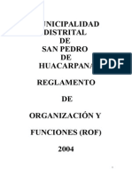 ROF Municipalidad San Pedro de Huacarpana