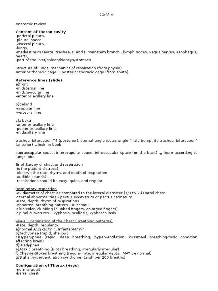 Clinical Scientific Methods 1 | PDF | Thorax | Respiratory System