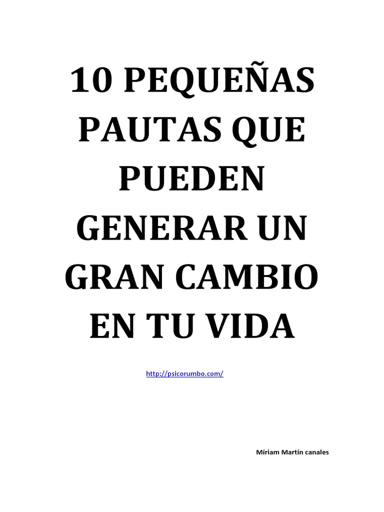 10 Pautas para Transformar tu Vida | PDF | Dormir | Ejercicio físico
