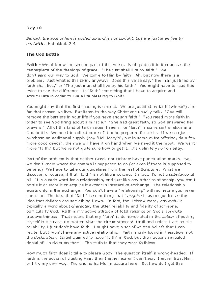 Behold, The Soul of Him Is Puffed Up and Is Not Upright, But The Just