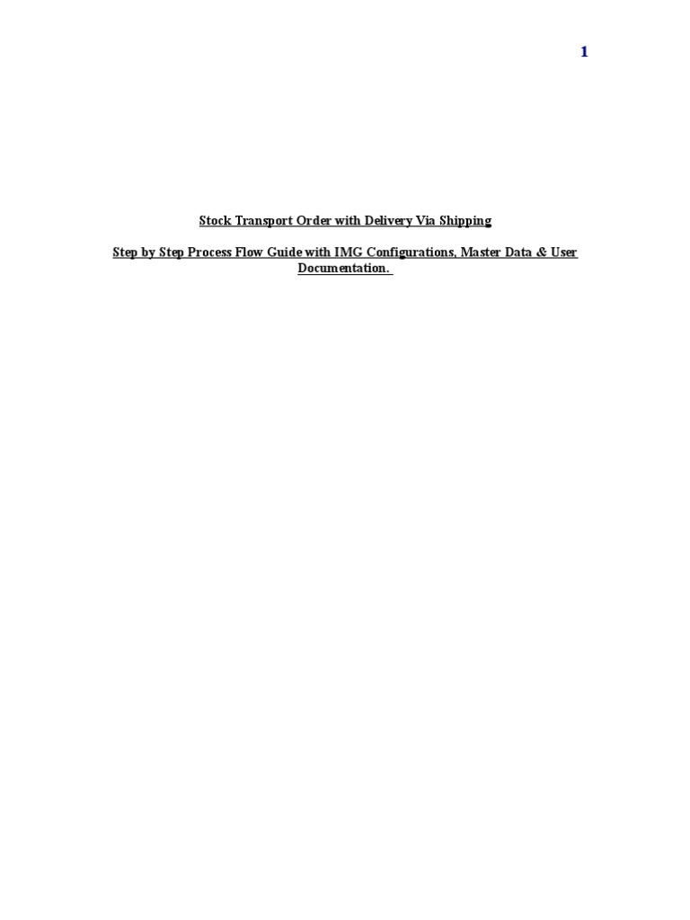 Stock Transport Order Process Guide | PDF | Delivery (Commerce) | Logistics