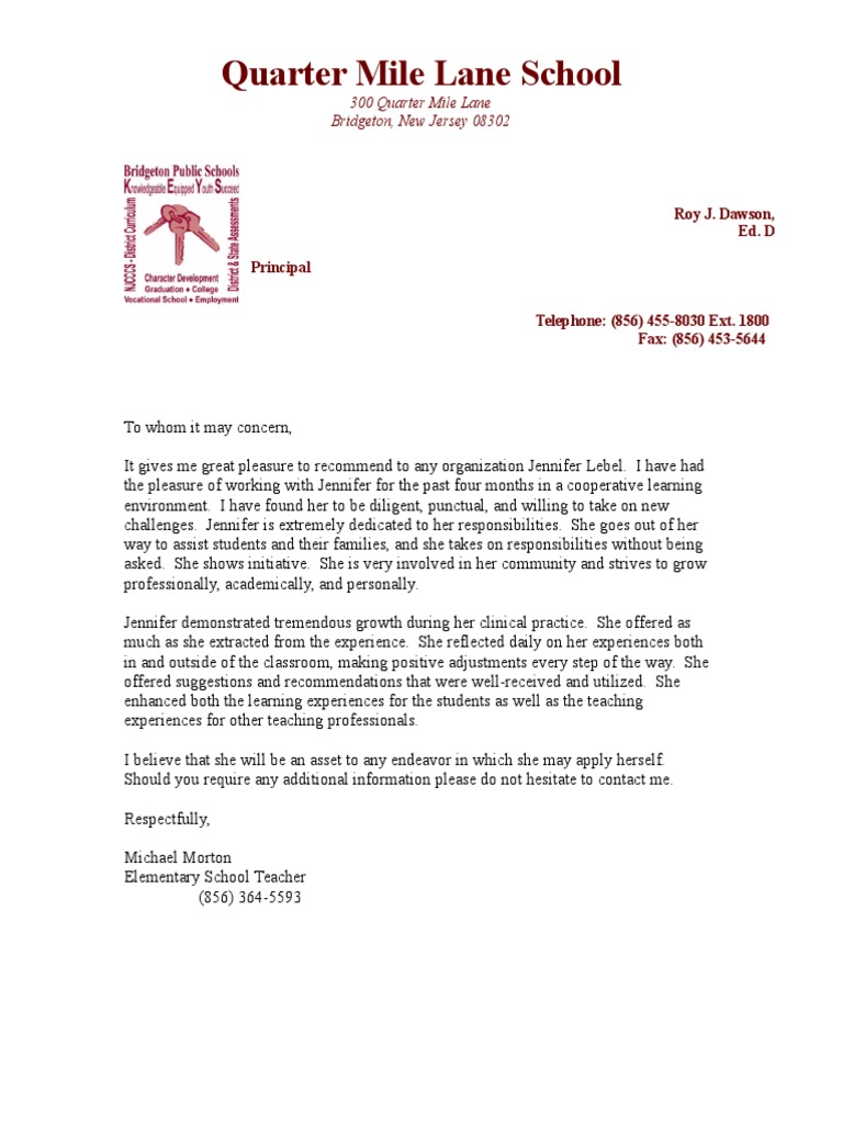 Letters of Recommendation | Special Education | Teachers