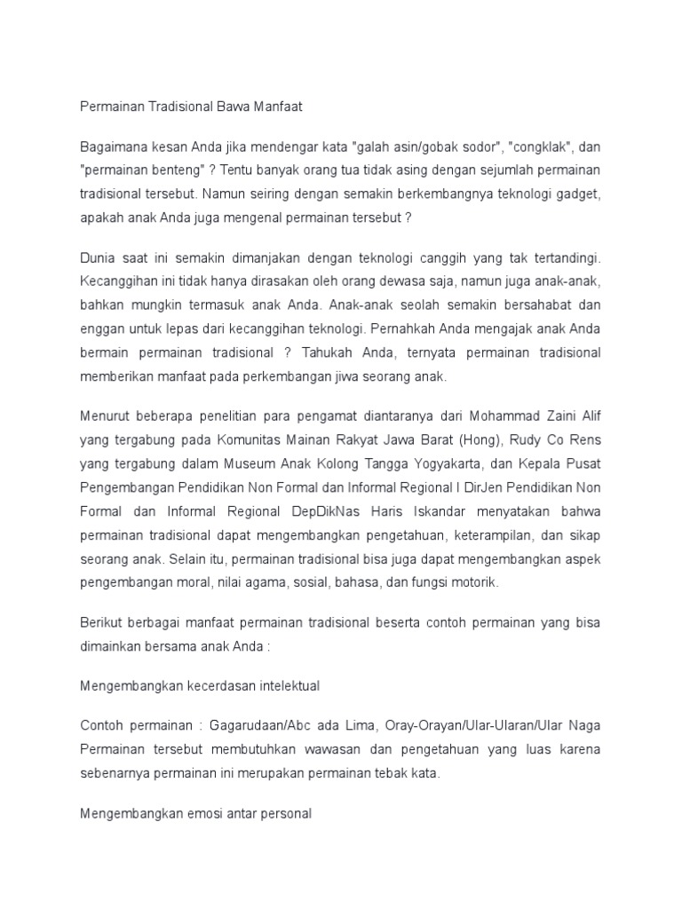 Mamfaat Permainan Anak Pdf