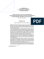 Constitutional and Law Assumptions and Restrictions On The Local Self-Government in The Federal Republic of Yugoslavia