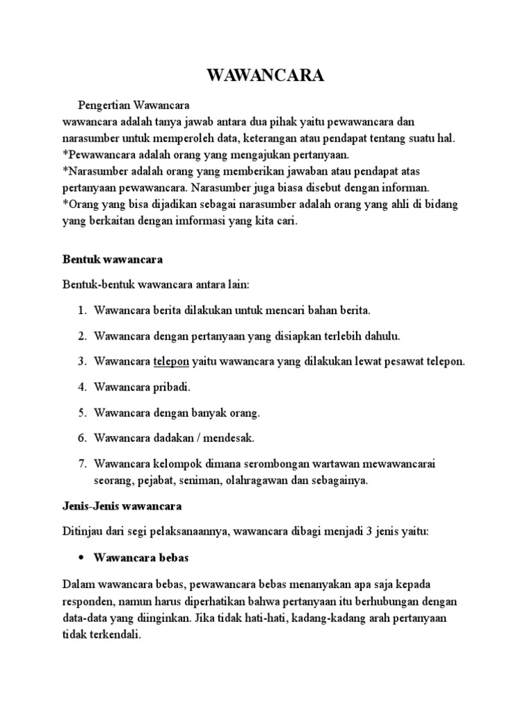 Materi Wawancara