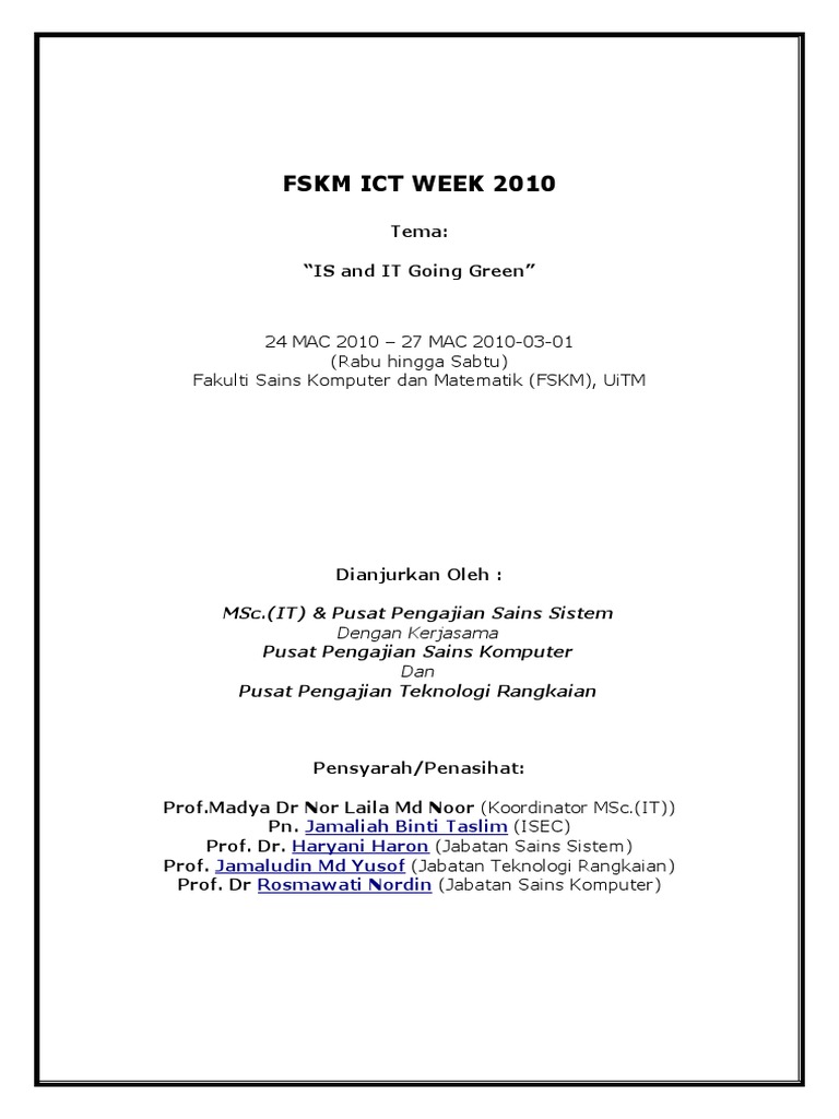 Checklist Ict Week 2010 | PDF