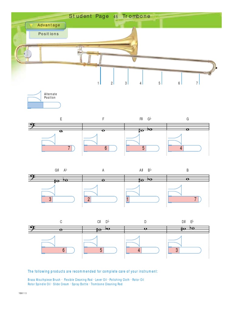 Trombone Slide Positions Guide | PDF
