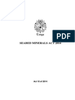 Tongan Law On DSM - Seabed Minerals Act 2014